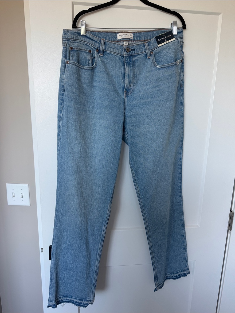 Abercrombie Light Wash 90s Straight Women's Jeans Curve Love 32 long